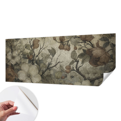 Peel and stick wall mural for living room featuring a floral design