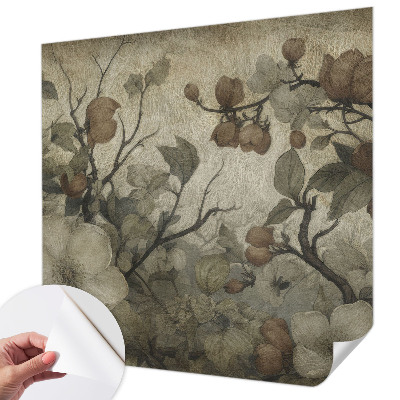 Peel and stick wall mural for living room featuring a floral design
