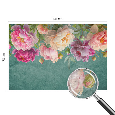 Children's wall mural with a floral design