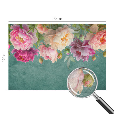 Children's wall mural with a floral design