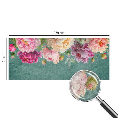 Children's wall mural with a floral design
