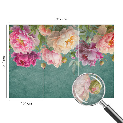 Children's wall mural with a floral design