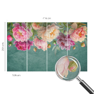 Children's wall mural with a floral design