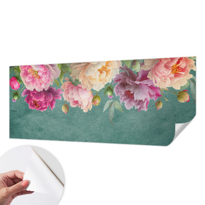 Children's wall mural with a floral design