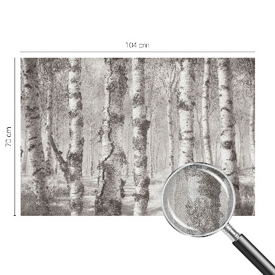 3D wall mural with a birch forest motif