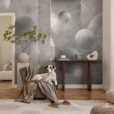 Nursery wall mural with an abstract elegant design