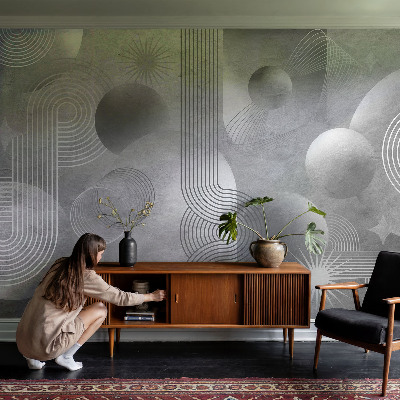 Nursery wall mural with an abstract elegant design