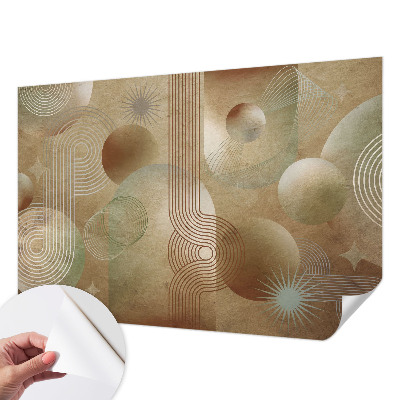 Baby room wall mural with a geometric pattern