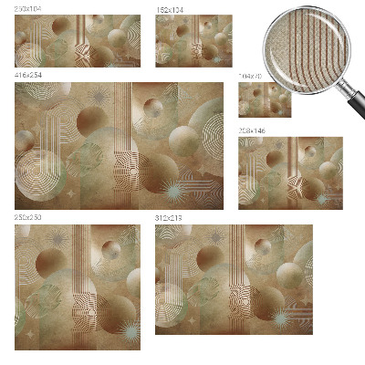 Baby room wall mural with a geometric pattern