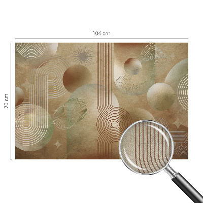 Baby room wall mural with a geometric pattern