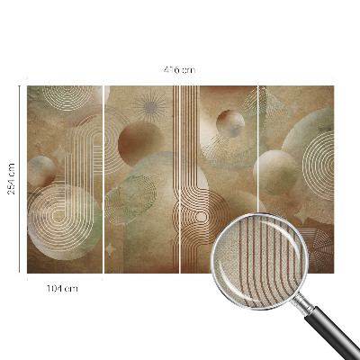 Baby room wall mural with a geometric pattern