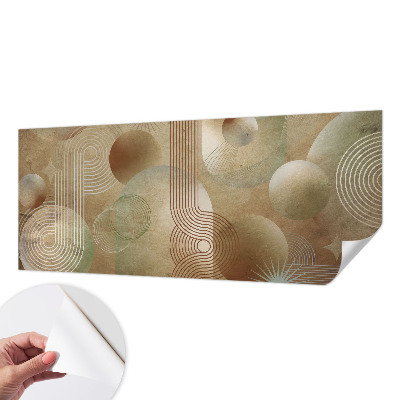 Baby room wall mural with a geometric pattern