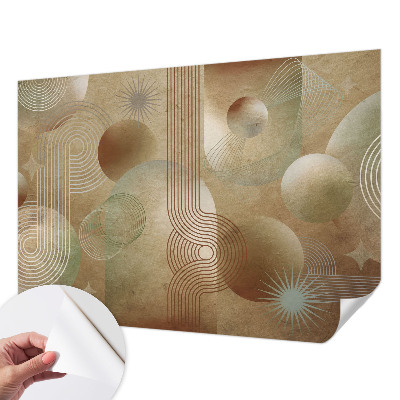 Baby room wall mural with a geometric pattern