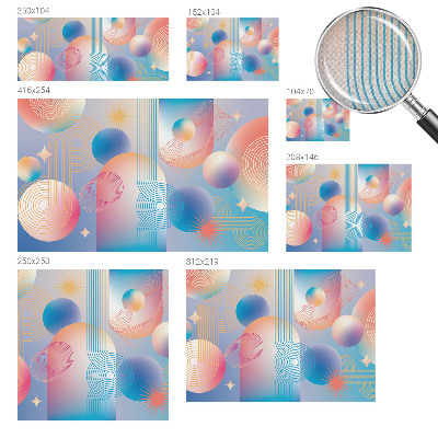 Peel and stick wallpaper mural with a colorful abstract design