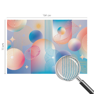 Peel and stick wallpaper mural with a colorful abstract design