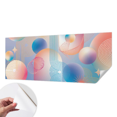 Peel and stick wallpaper mural with a colorful abstract design