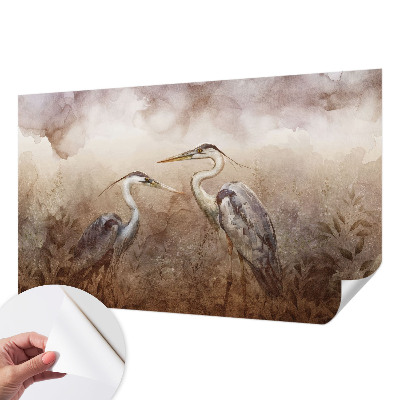 Peel and stick wall mural with an elegant bird design