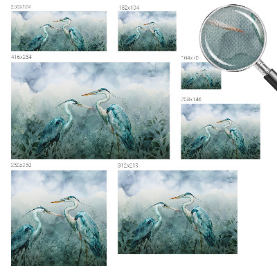 Self-adhesive wall mural with a birds of nature design