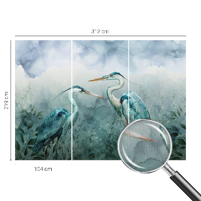 Self-adhesive wall mural with a birds of nature design