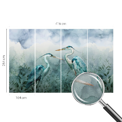 Self-adhesive wall mural with a birds of nature design