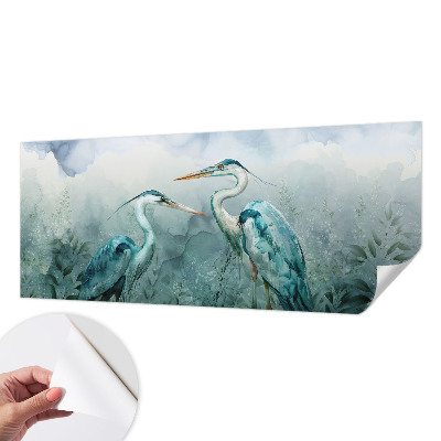 Self-adhesive wall mural with a birds of nature design