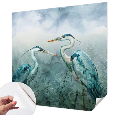 Self-adhesive wall mural with a birds of nature design