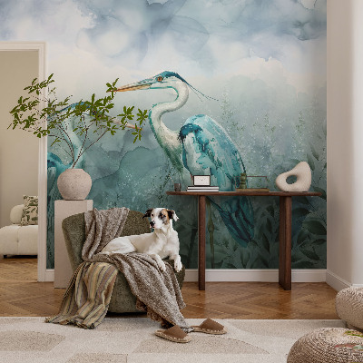Self-adhesive wall mural with a birds of nature design
