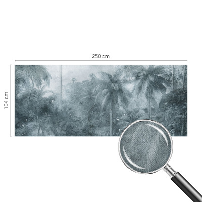 Stick-on wall mural with tropical vegetation motif