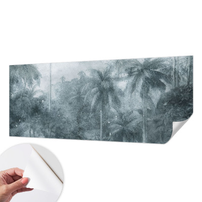 Stick-on wall mural with tropical vegetation motif