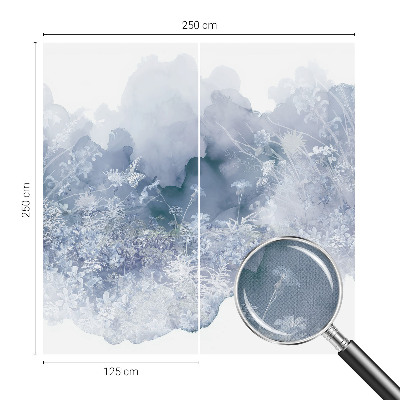 Removable wall mural wallpaper with a flower meadow design