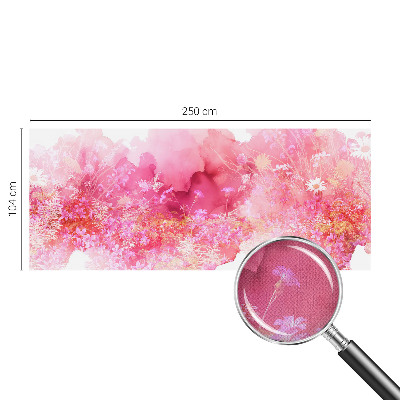 Removable wall mural with a floral pattern