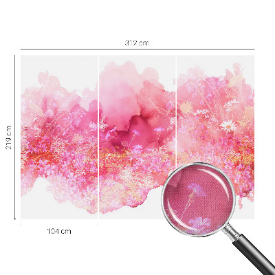 Removable wall mural with a floral pattern