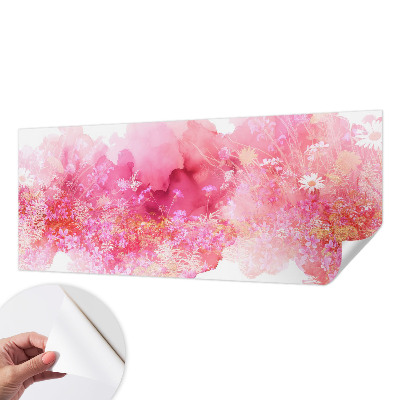 Removable wall mural with a floral pattern