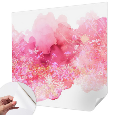 Removable wall mural with a floral pattern