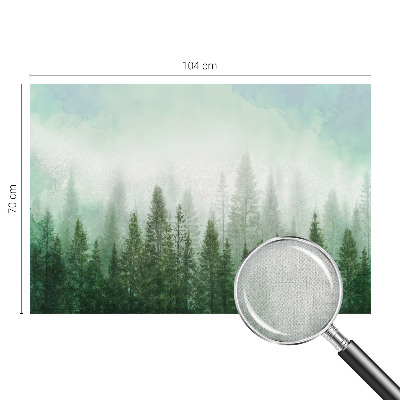 Peel and stick wall mural for bedroom with a wolf in a forest scene