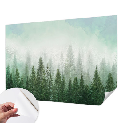 Peel and stick wall mural for bedroom Wolf in the forest