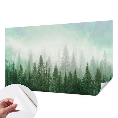 Peel and stick wall mural for bedroom Wolf in the forest