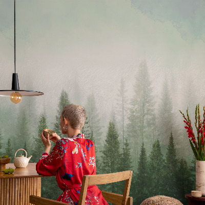 Peel and stick wall mural for bedroom Wolf in the forest