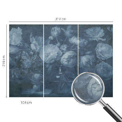 3D wall mural with a floral arrangement design