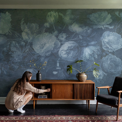 3D wall mural with a floral arrangement design