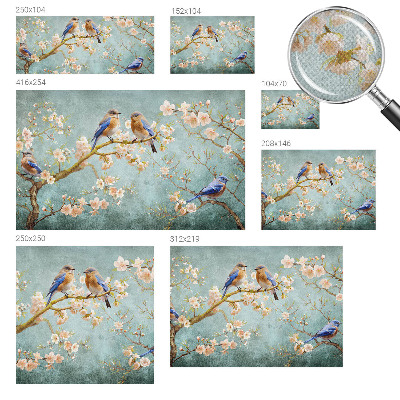 Peel and stick wall mural for kids' room Spring birds