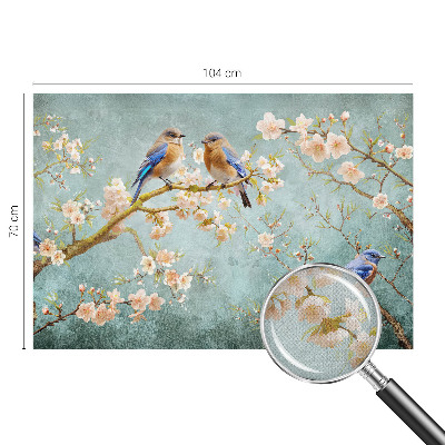 Peel and stick wall mural for kids' room with a spring birds design