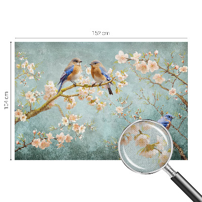Peel and stick wall mural for kids' room with a spring birds design