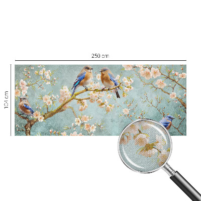 Peel and stick wall mural for kids' room with a spring birds design