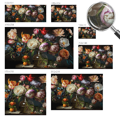 3D photo wallpaper mural with a flower bouquet design