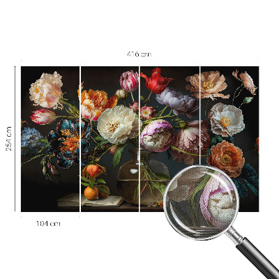 3D photo wallpaper mural with a flower bouquet design