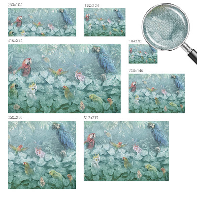 Nursery wall mural with an exotic birds design