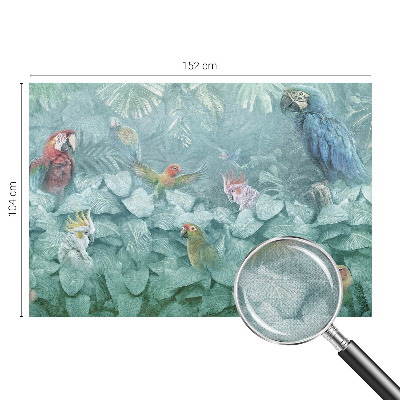 Nursery wall mural with an exotic birds design