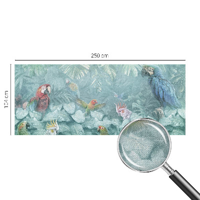 Nursery wall mural with an exotic birds design