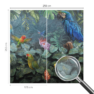 Children's wall mural with an exotic jungle design